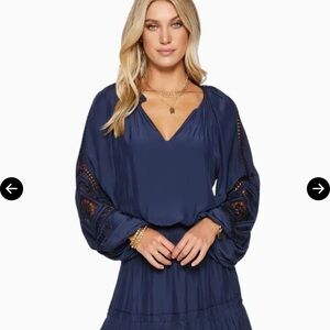 Ramy Brook Navy  Long Sleeve Dress Size Medium